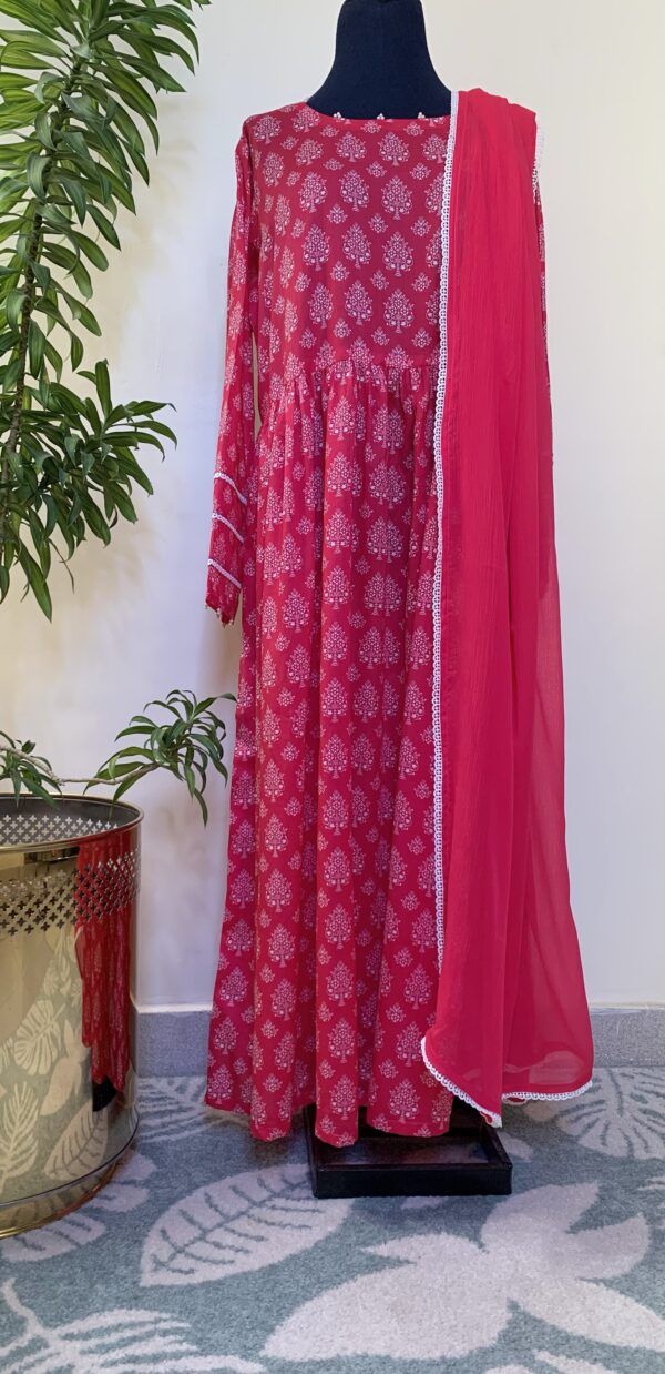 Blush Blossom - Lawn Frock & Dupatta