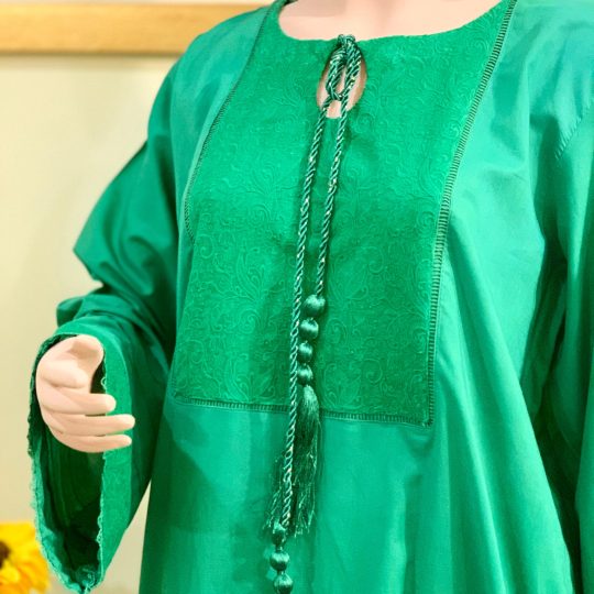 green embroidered lawn suit