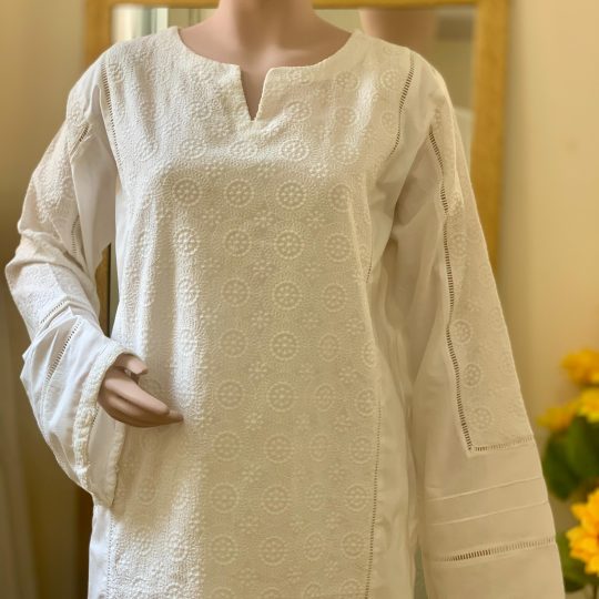 ChikanKari Dress - Two Piece - shirt and sharara pants